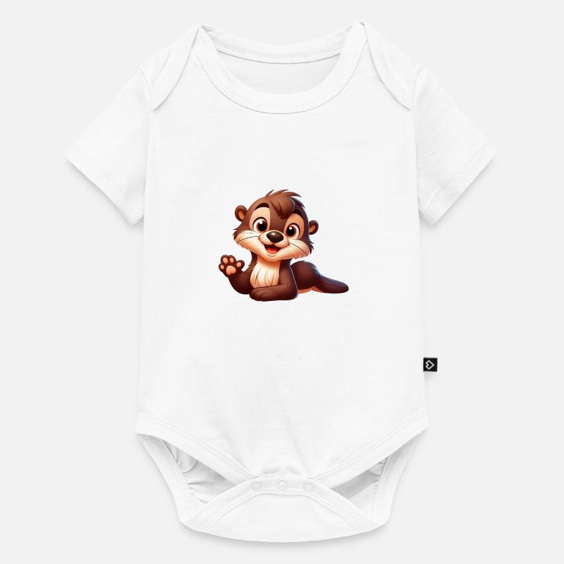 loutre 2 - Body à manches courtes Premium Bébé - blanc