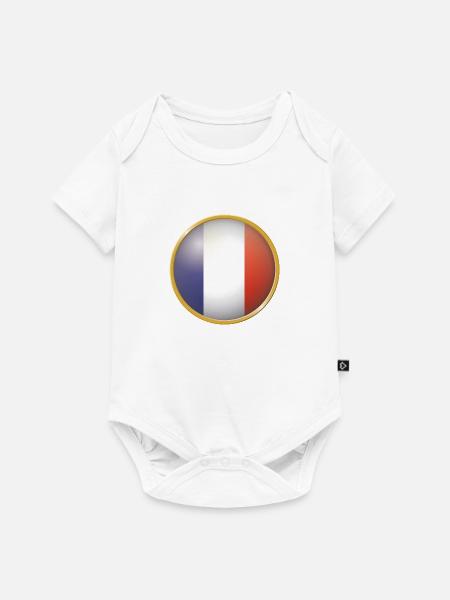 Frankreich Emblem - Baby Premium Kurzarmbody - Weiß