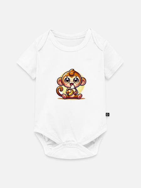 Affe - Baby Premium Kurzarmbody - Weiß