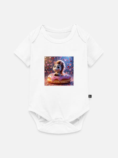 Zuckerwölkchen super süß - Baby Premium Kurzarmbody - Weiß