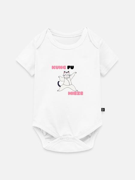 Kung Fu Miezekatze - Baby Premium Kurzarmbody - Weiß