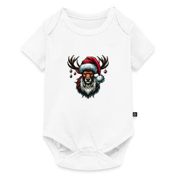 Deer Christmas Reindeer - Baby Premium short-sleeve bodysuit - white - Front