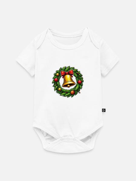 Kranz Glocke - Baby Premium Kurzarmbody - Weiß