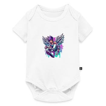 Cooler Engel bunte Haare - Baby Premium Kurzarmbody - Weiß - Vorne