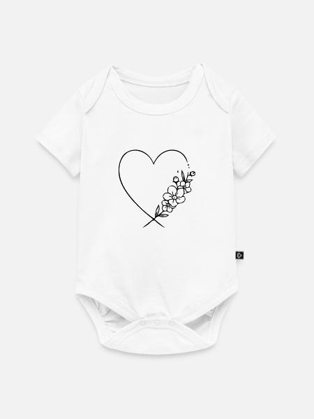 Herz - Baby Premium Kurzarmbody - Weiß