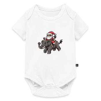 Elephant Santa Claus Cartoon - Baby Premium short-sleeve bodysuit - white - Front