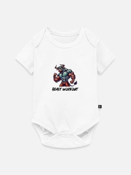 Stier Beast Workout - Baby Premium Kurzarmbody - Weiß