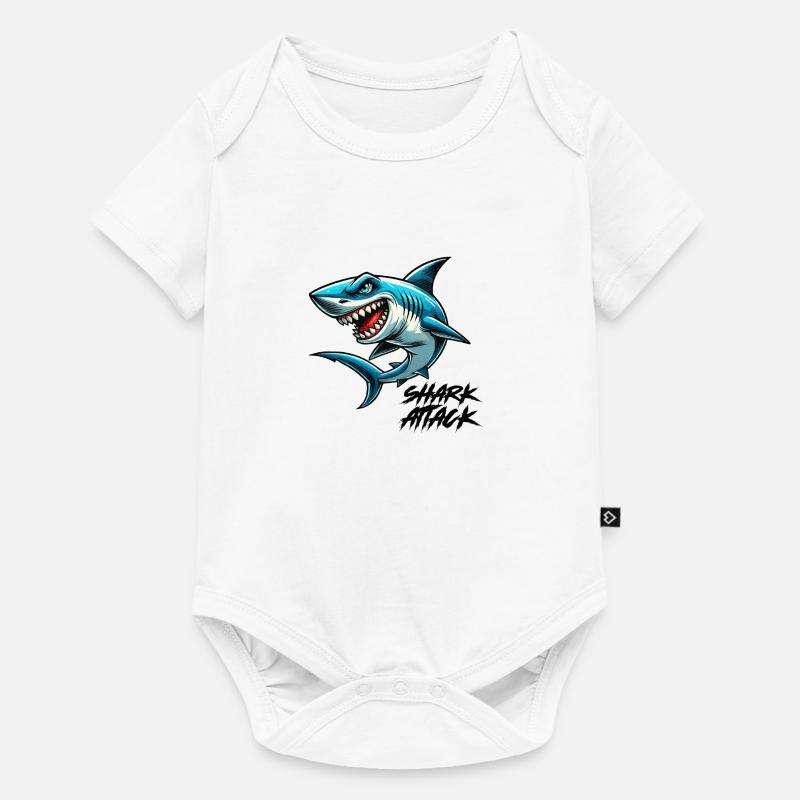 attaque de requin - Body à manches courtes Premium Bébé - blanc