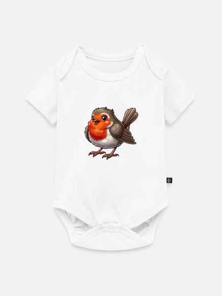 Rotkehlchen - Baby Premium Kurzarmbody - Weiß