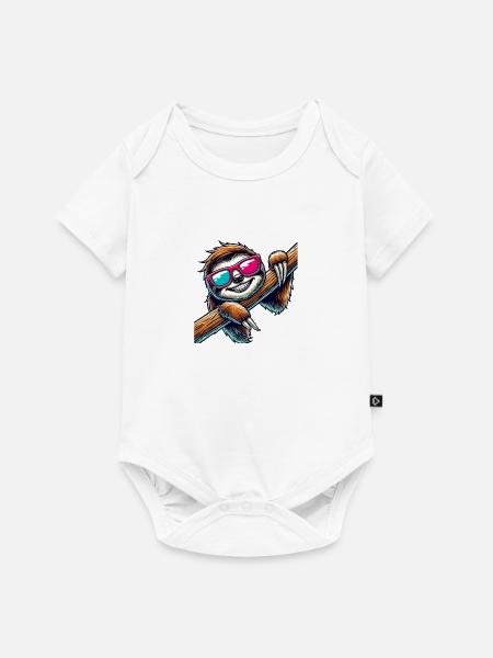 faultier sonnenbrille - Baby Premium Kurzarmbody - Weiß