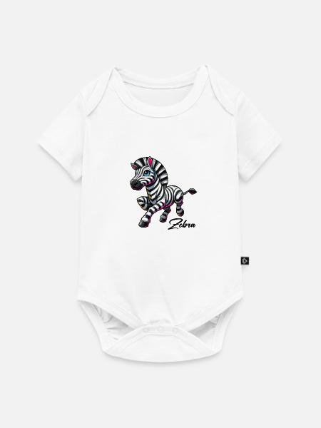 zebra comic - Baby Premium Kurzarmbody - Weiß