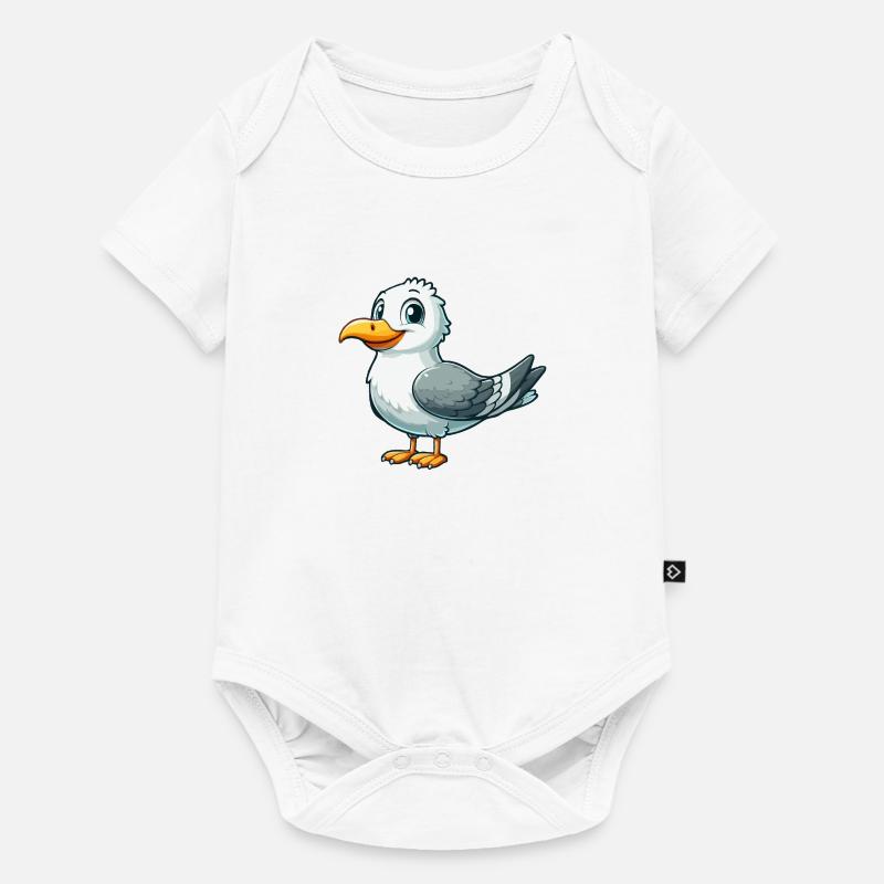Möwe - Baby Premium Kurzarmbody - Weiß