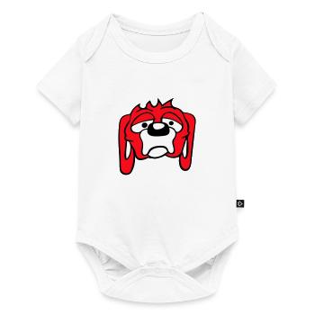 Dog looks unhappy sad shy fear - Baby Premium short-sleeve bodysuit - white - Front