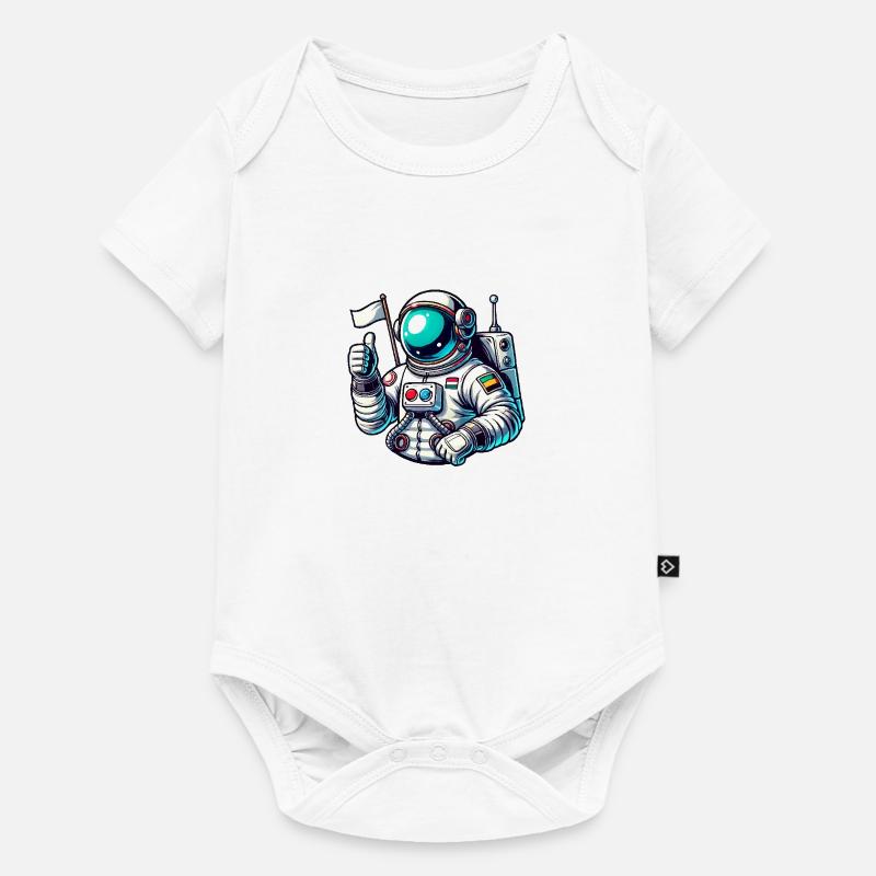 Astronaut Comic - Baby Premium Kurzarmbody - Weiß