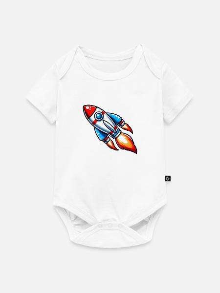 rakete - Baby Premium Kurzarmbody - Weiß