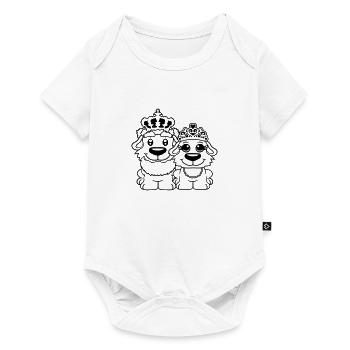 Two Dogs Crown King Queen Ruler Majesty - Baby Premium short-sleeve bodysuit - white - Front