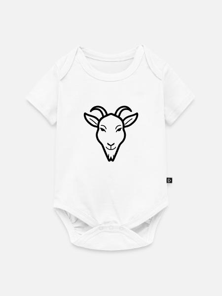 Ziegenbock - Baby Premium Kurzarmbody - Weiß