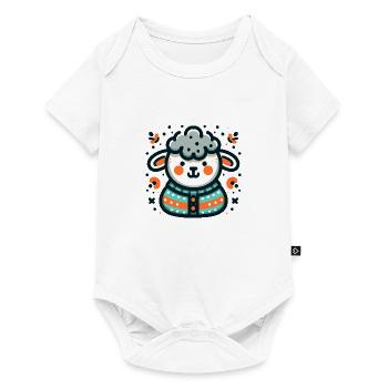 Cute sheep in a sweater - Baby Premium short-sleeve bodysuit - white - Front