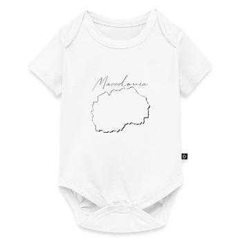 Map of Macedonia as an outline EN - Baby Premium short-sleeve bodysuit - white - Front
