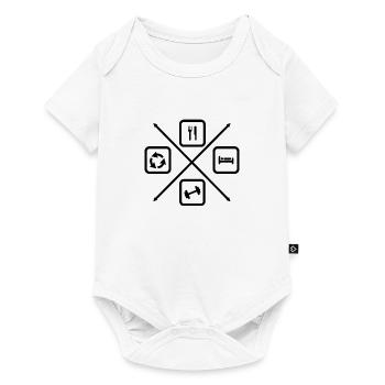The Life Cycle of a Bodybuilder, Bodybuilding - Baby Premium short-sleeve bodysuit - white - Front