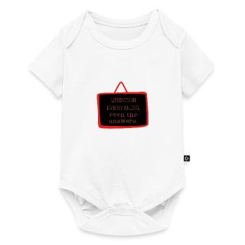 Bold "Question Everything" Philosophy Design - Baby Premium short-sleeve bodysuit - white - Front