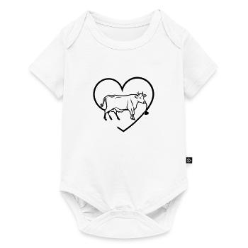 t Cow Farmer Heartbeat - Baby Premium short-sleeve bodysuit - white - Front