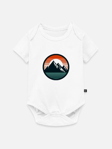 Berge, Natur, Sonnenuntergang - Baby Premium Kurzarmbody - Weiß