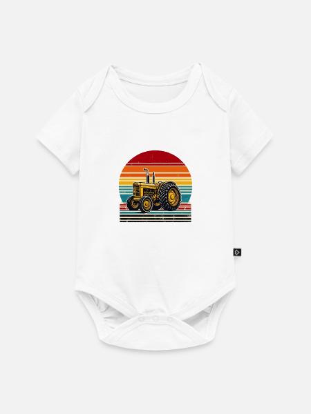 Oldtimer-Traktor - Baby Premium Kurzarmbody - Weiß