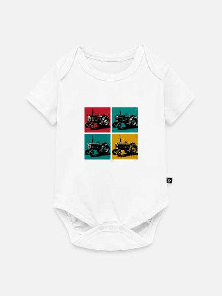 Retro-Oldtimer-Traktor - Baby Premium Kurzarmbody - Weiß