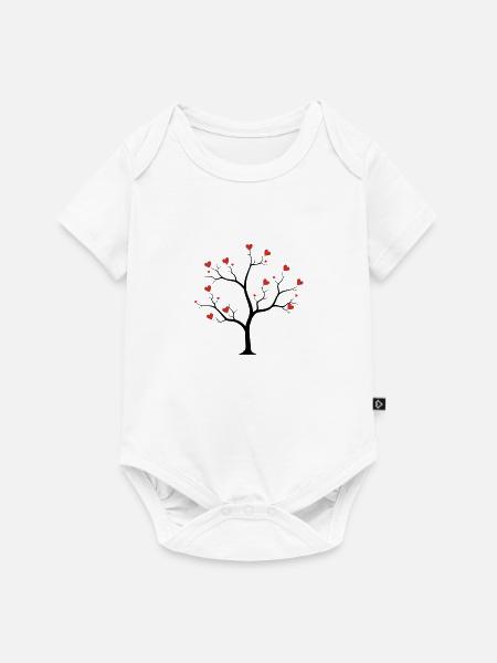 tree with hearts - Baby Premium Kurzarmbody - Weiß
