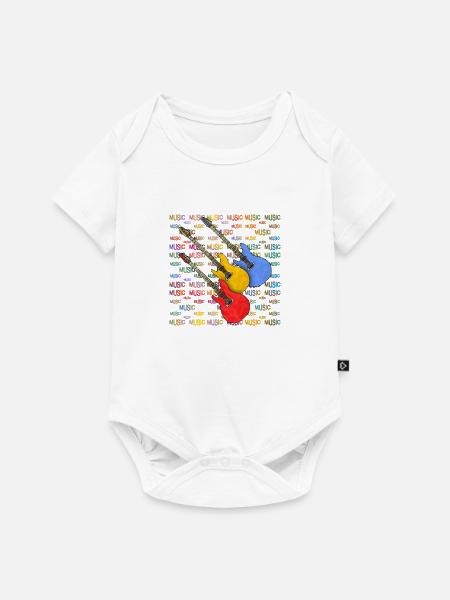 Gitarren - Baby Premium Kurzarmbody - Weiß