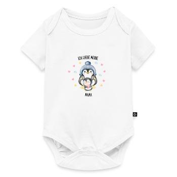 Ich liebe meine Mama Pinguin - Baby Premium Kurzarmbody - Weiß - Vorne