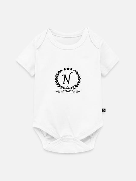 Buchstabe n Krone - Baby Premium Kurzarmbody - Weiß