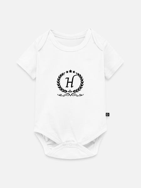 Buchstabe h Krone - Baby Premium Kurzarmbody - Weiß