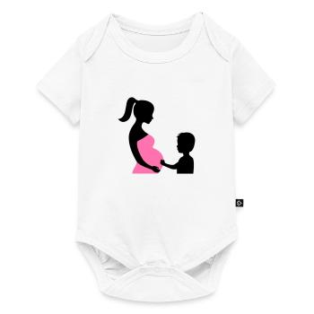 Schwanger mit Sohn - Baby Premium Kurzarmbody - Weiß - Vorne
