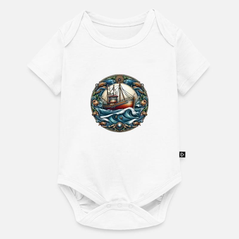 Fischkutter - Baby Premium Kurzarmbody - Weiß
