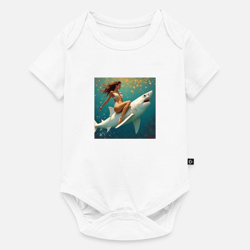 Balade avec requin - Body à manches courtes Premium Bébé - blanc