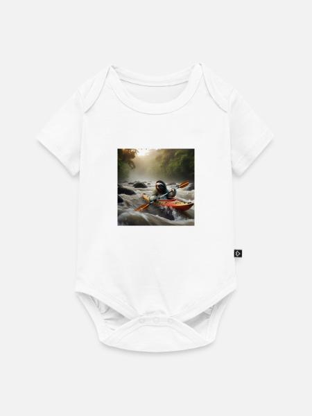 Faultier Wanderer Kajak - Baby Premium Kurzarmbody - Weiß