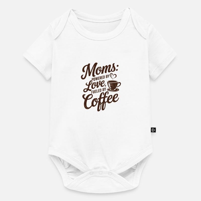 Mamans : alimentées par l’amour, alimentées par le café - Body à manches courtes Premium Bébé - blanc