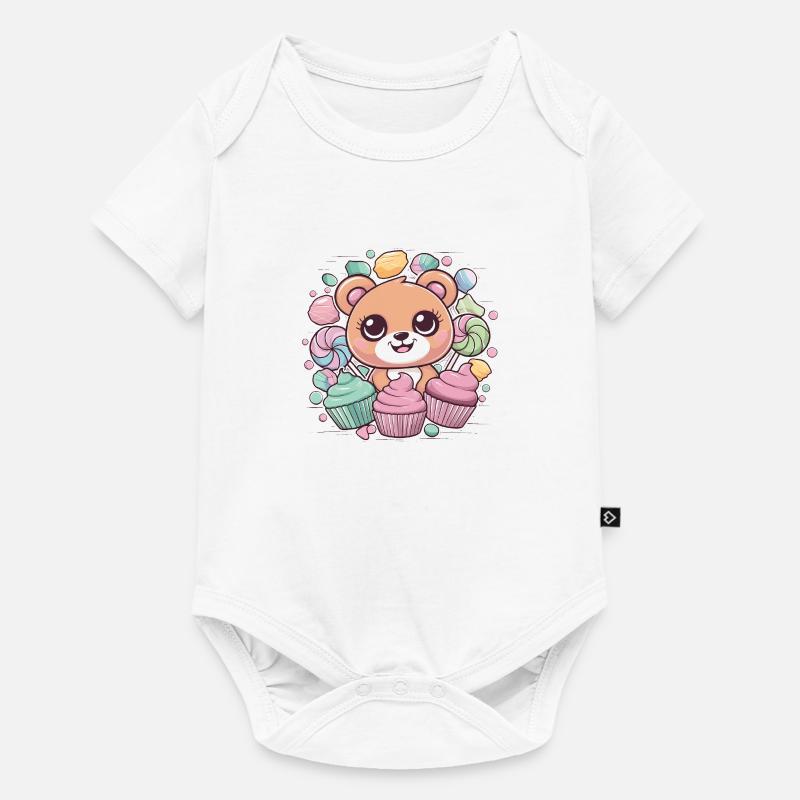 Kawaii Anime - Conception de manga mignon pour Otakus Teddy - Body à manches courtes Premium Bébé - blanc