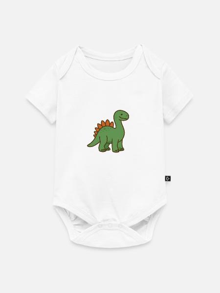 Dino - Baby Premium Kurzarmbody - Weiß