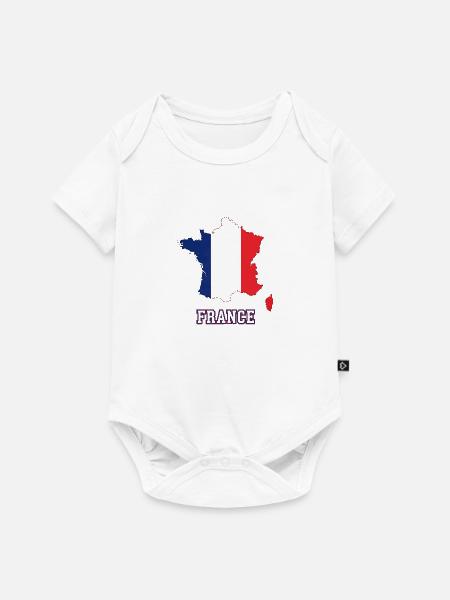 Aufkleber Frankreich - Baby Premium Kurzarmbody - Weiß