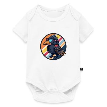 Rabe Krähe Cool - Baby Premium Kurzarmbody - Weiß - Vorne