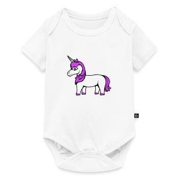 Licorne fille assez sympathique dessin animé cheval - Body à manches courtes Premium Bébé - blanc - Devant