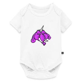 Unicorn, elephant, bad-tempered, angry, sad - Baby Premium short-sleeve bodysuit - white - Front