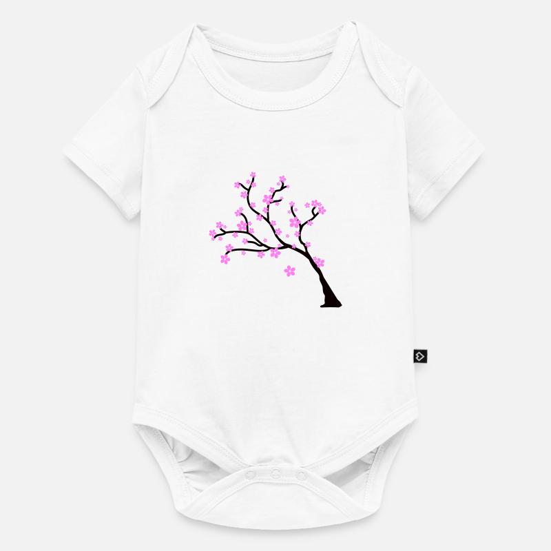arbre de fleurs - Body à manches courtes Premium Bébé - blanc