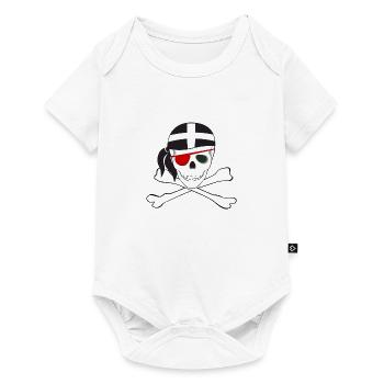 Cornish Jolly Roger - Baby Premium short-sleeve bodysuit - white - Front