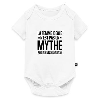 La femme idéale n'est pas un mythe - Body à manches courtes Premium Bébé - blanc - Devant