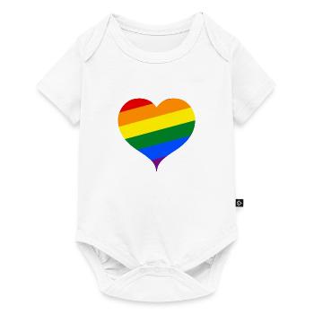 LGBT PRIDE coeur - Body à manches courtes Premium Bébé - blanc - Devant