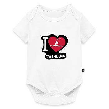 i love sports heart twirling baton3 - Baby Premium short-sleeve bodysuit - white - Front